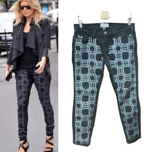 Current‎ Elliott x Marni Pearl Print Skinny Jeans Night Black Size 28